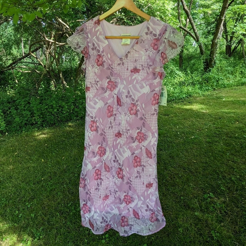 New old stock NOS Vintage expressions brand purple floral fairie core dress